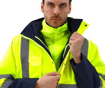 Alaska Hi-Vis 5 in 1 Parka Neon Sarı - Lacivert