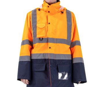 Alaska Hi-Vis 5 in 1 Parka Neon Turuncu - Lacivert