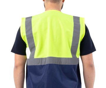 Alaska Hi-Vis Mühendis Yeleği Neon Sarı - Lacivert