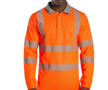 Alaska Hi-Vis Uzun Kollu Polo T-Shirt Neon Turuncu