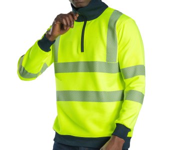 Alaska Hi-Vis Yarım Fermuarlı Sweatshirt Neon Sarı