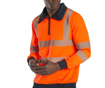 Alaska Hi-Vis Yarım Fermuarlı Sweatshirt Neon Turuncu