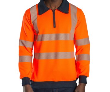 Alaska Hi-Vis Yarım Fermuarlı Sweatshirt Neon Turuncu