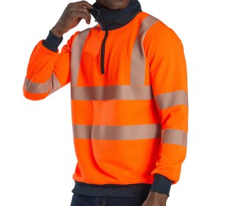 Alaska Hi-Vis Yarım Fermuarlı Sweatshirt Neon Turuncu